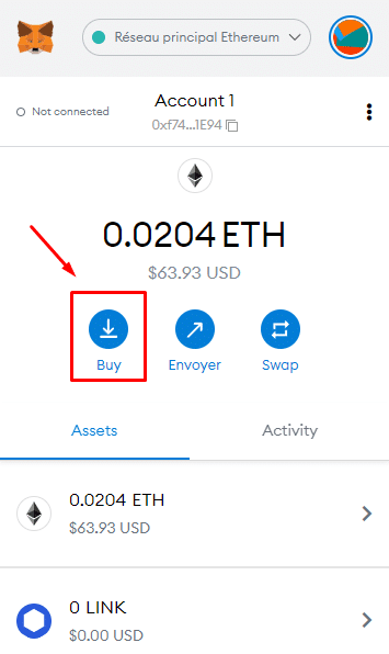 Acheter crypto monnaies MetaMask
